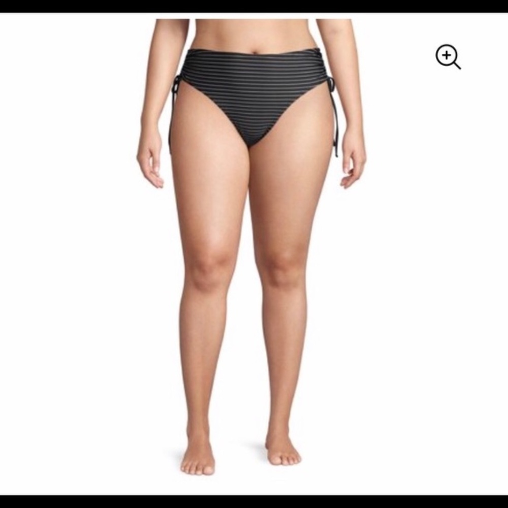 New TIME AND TRUE lined black plus swimsuit brief bottom size 2X